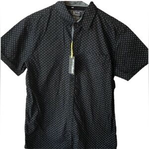 𝅺NEW Broken Threads Size Large Button Down Shirt Collared Black
